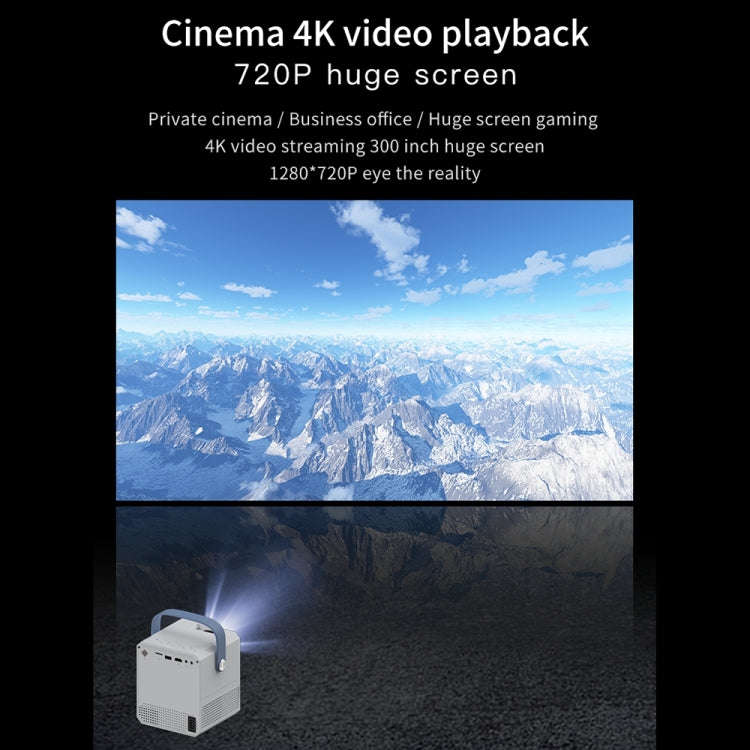 Q96 E300 Intelligent Portable HD 4K Projector, EU Plug, Specification: Phone Screen Version(White)