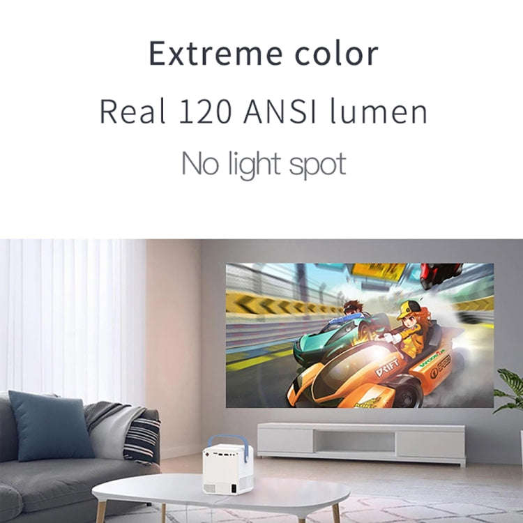 Q96 E300 Intelligent Portable HD 4K Projector, EU Plug, Specification: Phone Screen Version(White)