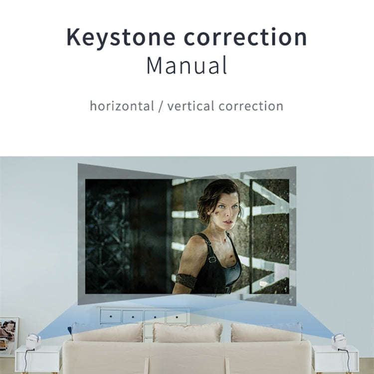 Q96 E300 Intelligent Portable HD 4K Projector, EU Plug, Specification: Phone Screen Version(White)
