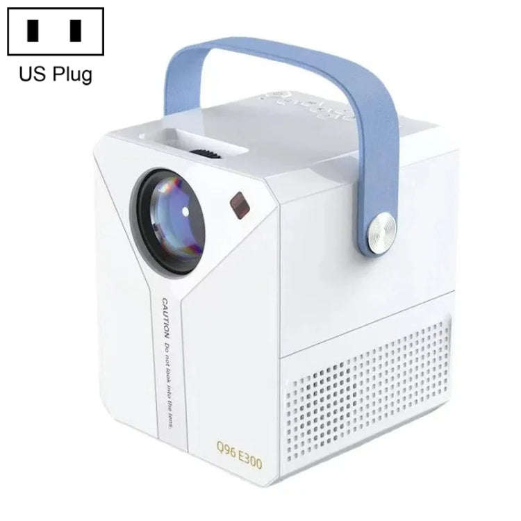 Q96 E300 Intelligent Portable HD 4K Projector, US Plug, Specification:Basic Version(White)