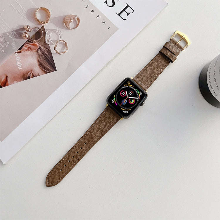 Leather Strap For Apple Watch Series 9&8&7 41mm / SE 3&SE 2&6&SE&5&4 40mm / 3&2&1 38mm(Coffee)