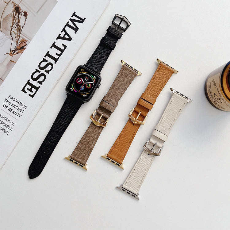 Leather Strap For Apple Watch Series 9&8&7 41mm / SE 3&SE 2&6&SE&5&4 40mm / 3&2&1 38mm(Coffee)