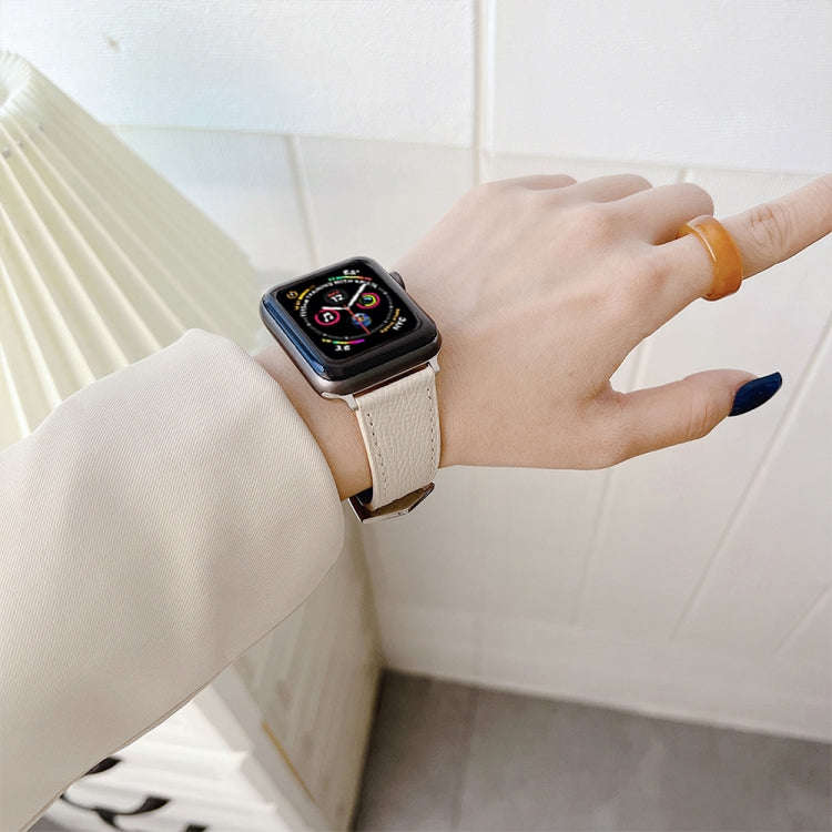 Leather Strap For Apple Watch Series 9&8&7 41mm / SE 3&SE 2&6&SE&5&4 40mm / 3&2&1 38mm(Brown)