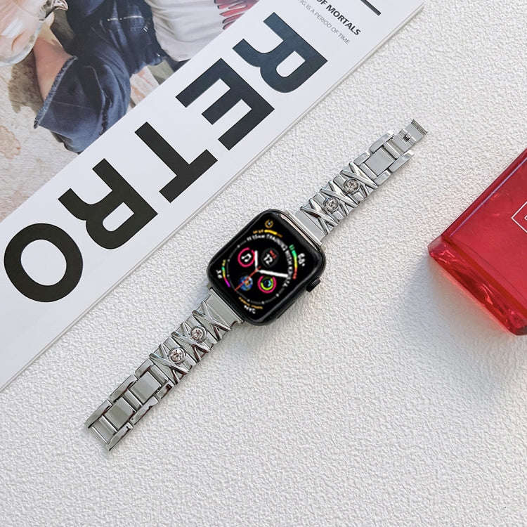 X Diamond Ladies Watch Band For Apple Watch Series 9&8&7 41mm / SE 3&SE 2&6&SE&5&4 40mm / 3&2&1 3...