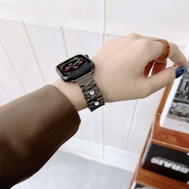X Diamond Ladies Watch Band For Apple Watch Series 9&8&7 41mm / SE 3&SE 2&6&SE&5&4 40mm / 3&2&1 3...