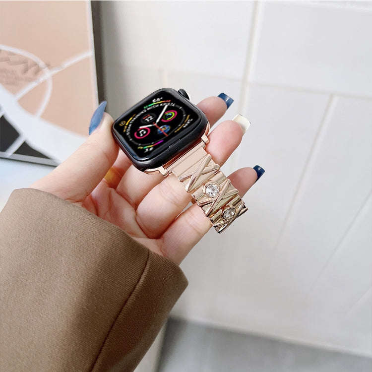 X Diamond Ladies Watch Band For Apple Watch Series 9&8&7 41mm / SE 3&SE 2&6&SE&5&4 40mm / 3&2&1 3...