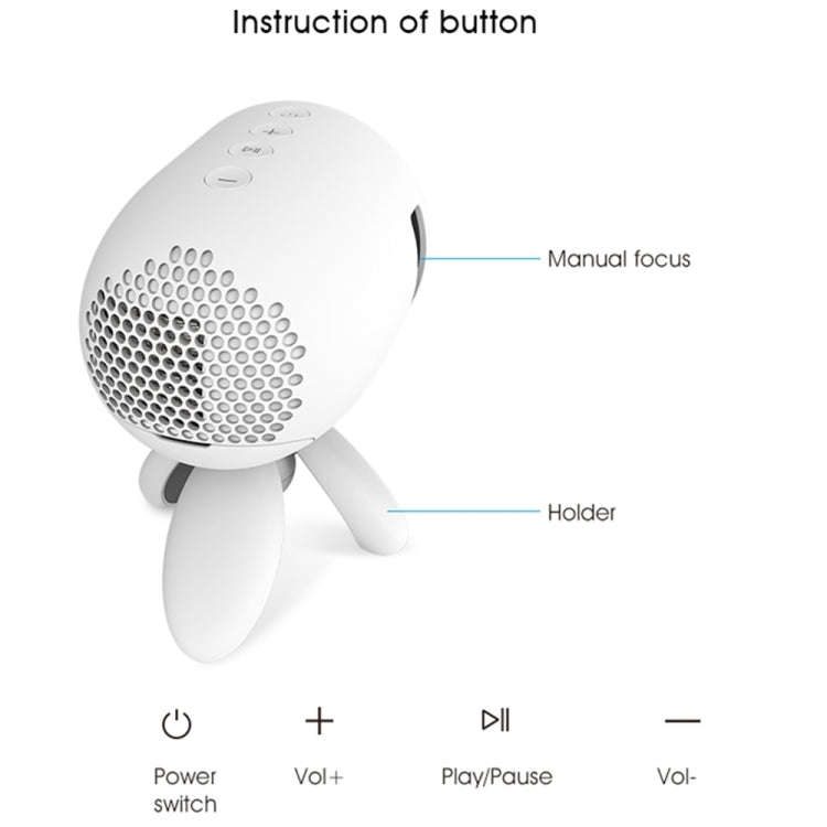 YG220 Same Screen Version Children Projector Mini LED Portable Home Speaker Projector, Plug Type:...
