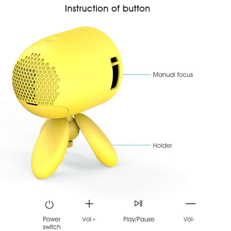 YG220 Same Screen Version Children Projector Mini LED Portable Home Speaker Projector, Plug Type:...