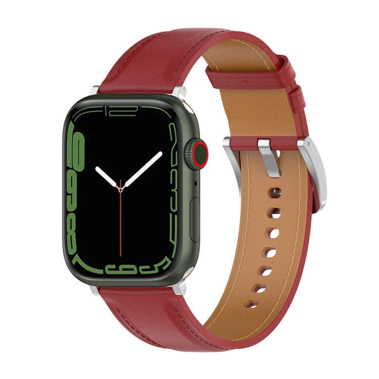 Genuine Leather Watch Band, Size: Small Size For Apple Watch Series 9&8&7 41mm / SE 3&SE 2&6&SE&5...