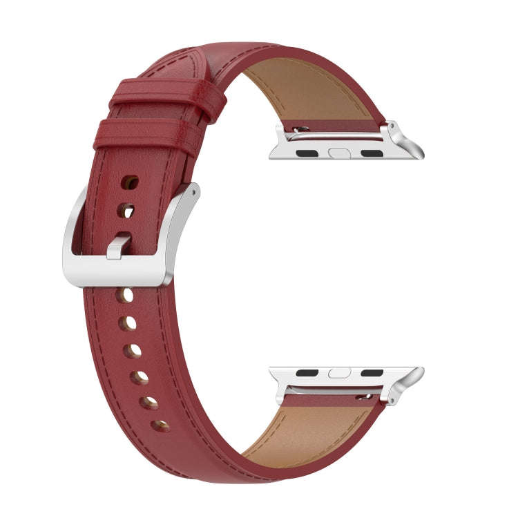 Genuine Leather Watch Band, Size: Small Size For Apple Watch Series 9&8&7 41mm / SE 3&SE 2&6&SE&5...