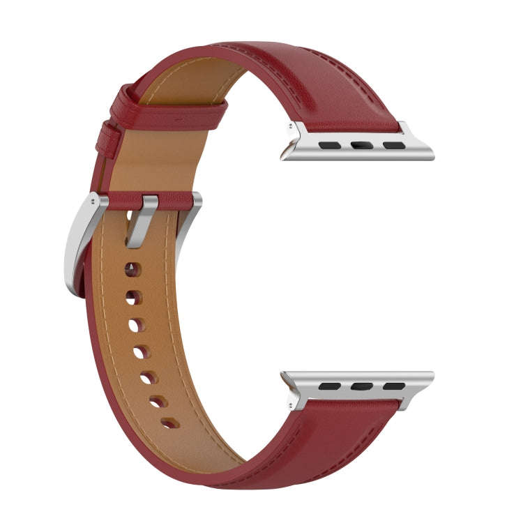 Genuine Leather Watch Band, Size: Small Size For Apple Watch Series 9&8&7 41mm / SE 3&SE 2&6&SE&5...