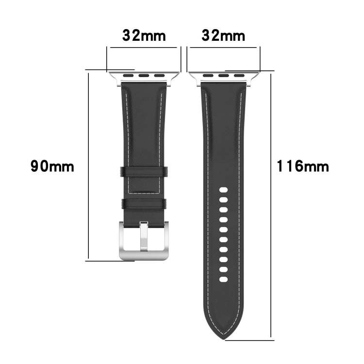 Genuine Leather Watch Band, Size: Small Size For Apple Watch Series 9&8&7 41mm / SE 3&SE 2&6&SE&5...