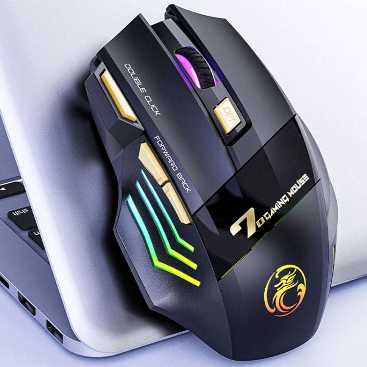 iMICE GW-X7 2.4G + Bluetooth Dual Mode 7-button Silent Rechargeable Wireless Gaming Mouse with Co...