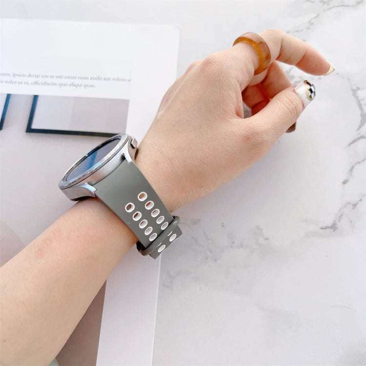 For Samsung Galaxy Watch4 40mm Double Buckles Two-color Silicone Watch Band(Pink White)