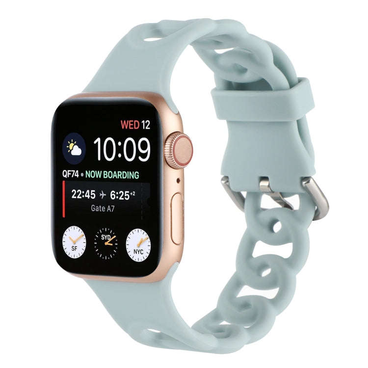 Hollow Out Silicone Watch Band For Apple Watch Series 9&8&7 41mm / SE 3&SE 2&6&SE&5&4 40mm / 3&2&...