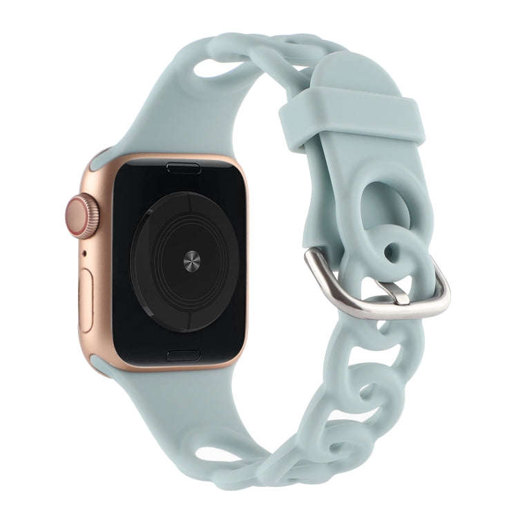 Hollow Out Silicone Watch Band For Apple Watch Series 9&8&7 41mm / SE 3&SE 2&6&SE&5&4 40mm / 3&2&...