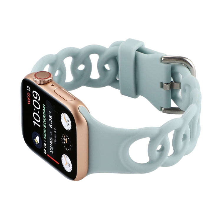 Hollow Out Silicone Watch Band For Apple Watch Series 9&8&7 41mm / SE 3&SE 2&6&SE&5&4 40mm / 3&2&...