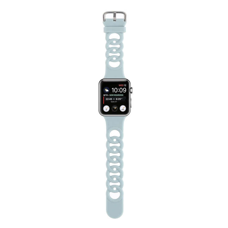 Hollow Out Silicone Watch Band For Apple Watch Series 9&8&7 41mm / SE 3&SE 2&6&SE&5&4 40mm / 3&2&...