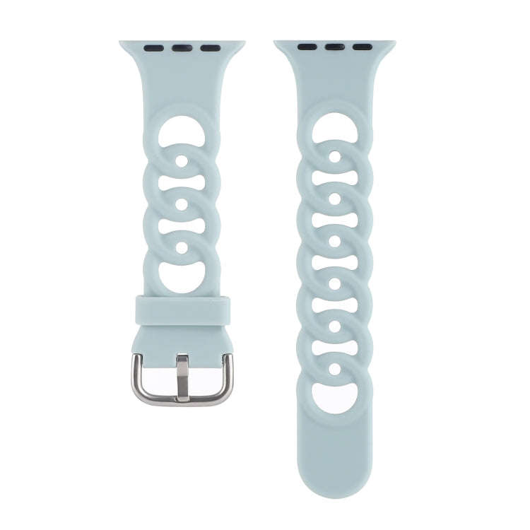 Hollow Out Silicone Watch Band For Apple Watch Series 9&8&7 41mm / SE 3&SE 2&6&SE&5&4 40mm / 3&2&...