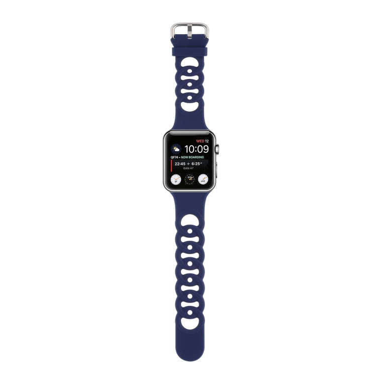 Hollow Out Silicone Watch Band For Apple Watch Series 9&8&7 41mm / SE 3&SE 2&6&SE&5&4 40mm / 3&2&...