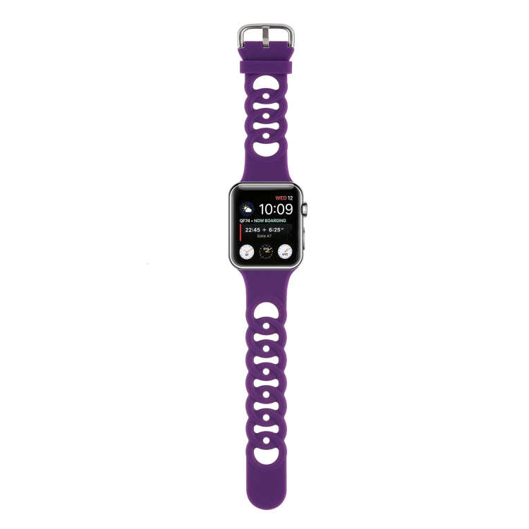Hollow Out Silicone Watch Band For Apple Watch Series 9&8&7 41mm / SE 3&SE 2&6&SE&5&4 40mm / 3&2&...