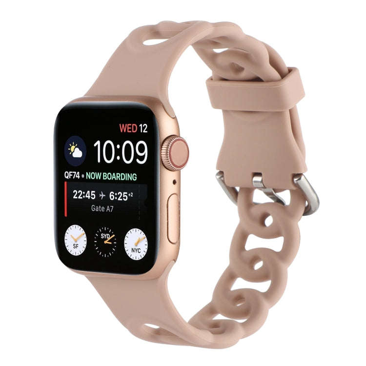 Hollow Out Silicone Watch Band For Apple Watch Series 9&8&7 41mm / SE 3&SE 2&6&SE&5&4 40mm / 3&2&...