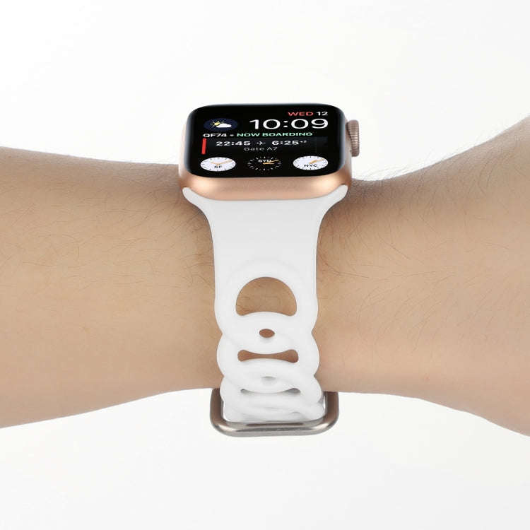 Hollow Out Silicone Watch Band For Apple Watch Ultra 49mm&Watch Ultra 2 49mm / Series 9&8&7 45mm ...