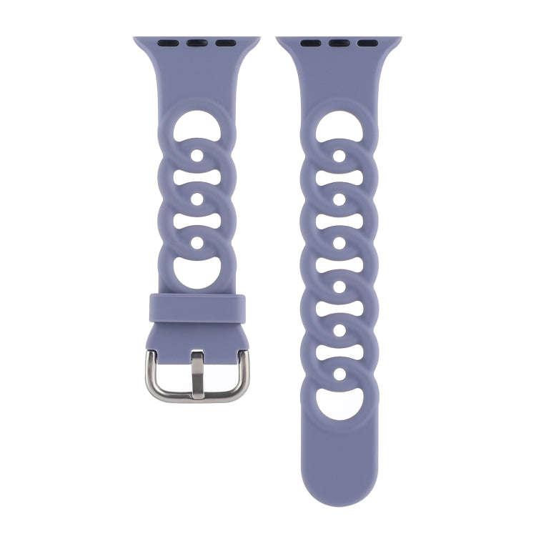 Hollow Out Silicone Watch Band For Apple Watch Ultra 49mm&Watch Ultra 2 49mm / Series 9&8&7 45mm ...