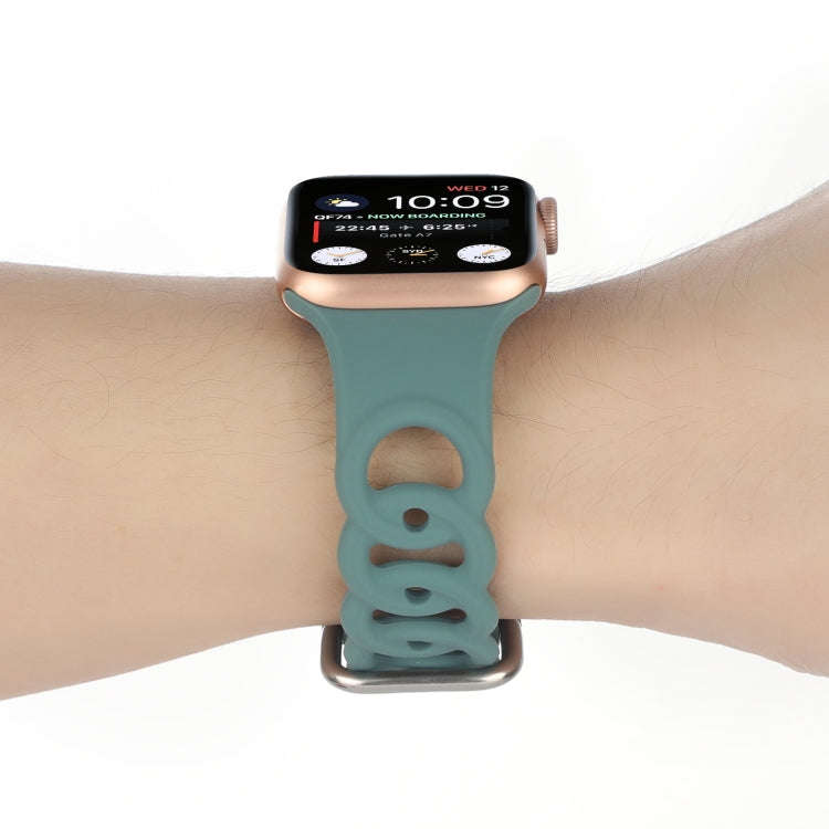 Hollow Out Silicone Watch Band For Apple Watch Ultra 49mm&Watch Ultra 2 49mm / Series 9&8&7 45mm ...