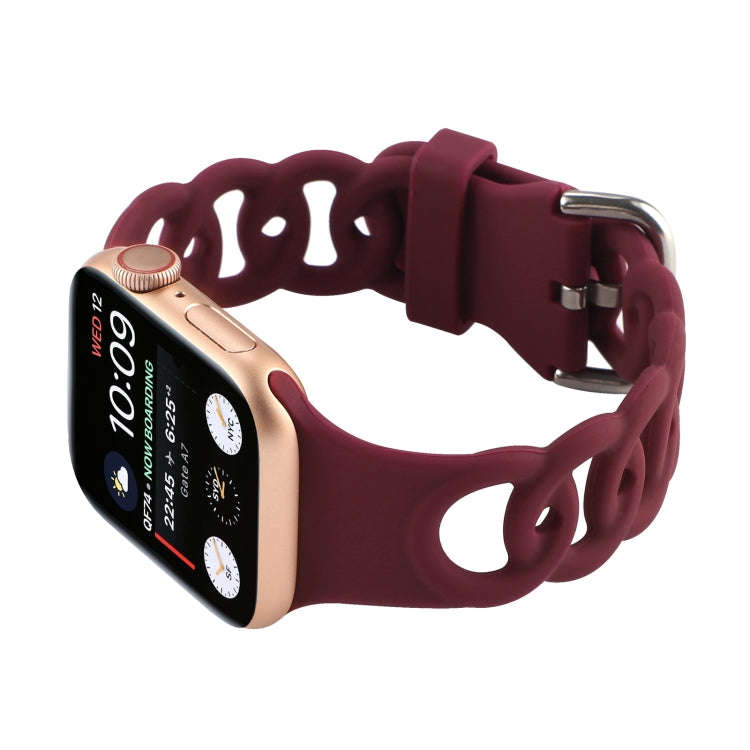 Hollow Out Silicone Watch Band For Apple Watch Ultra 49mm&Watch Ultra 2 49mm / Series 9&8&7 45mm ...