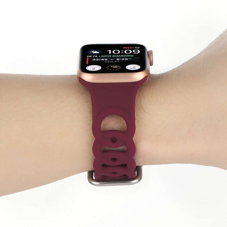 Hollow Out Silicone Watch Band For Apple Watch Ultra 49mm&Watch Ultra 2 49mm / Series 9&8&7 45mm ...