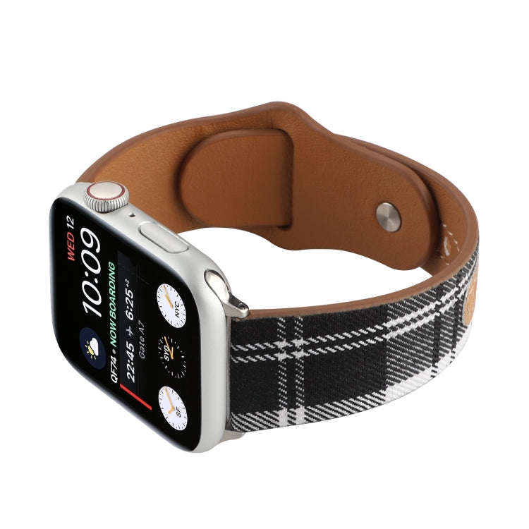 Cloth Texture Sports Leather Watch Band For Apple Watch Series 9&8&7 41mm / SE 3&SE 2&6&SE&5&4 40...