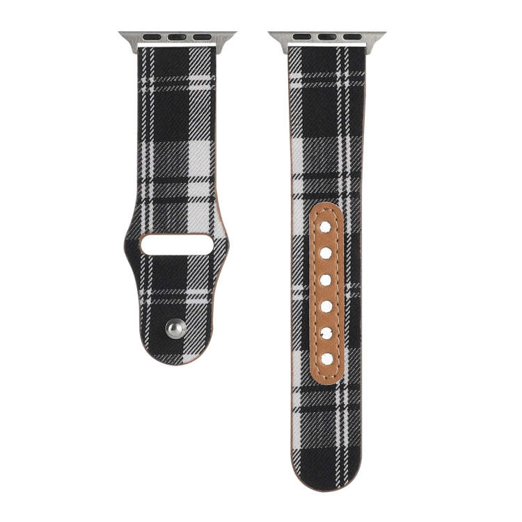 Cloth Texture Sports Leather Watch Band For Apple Watch Series 9&8&7 41mm / SE 3&SE 2&6&SE&5&4 40...