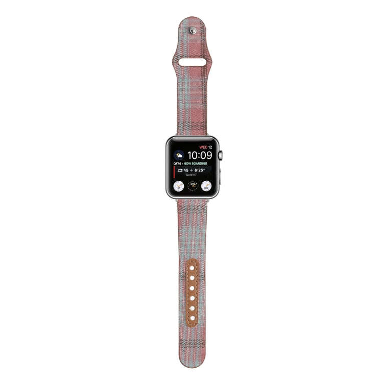 Cloth Texture Sports Leather Watch Band For Apple Watch Series 9&8&7 41mm / SE 3&SE 2&6&SE&5&4 40...