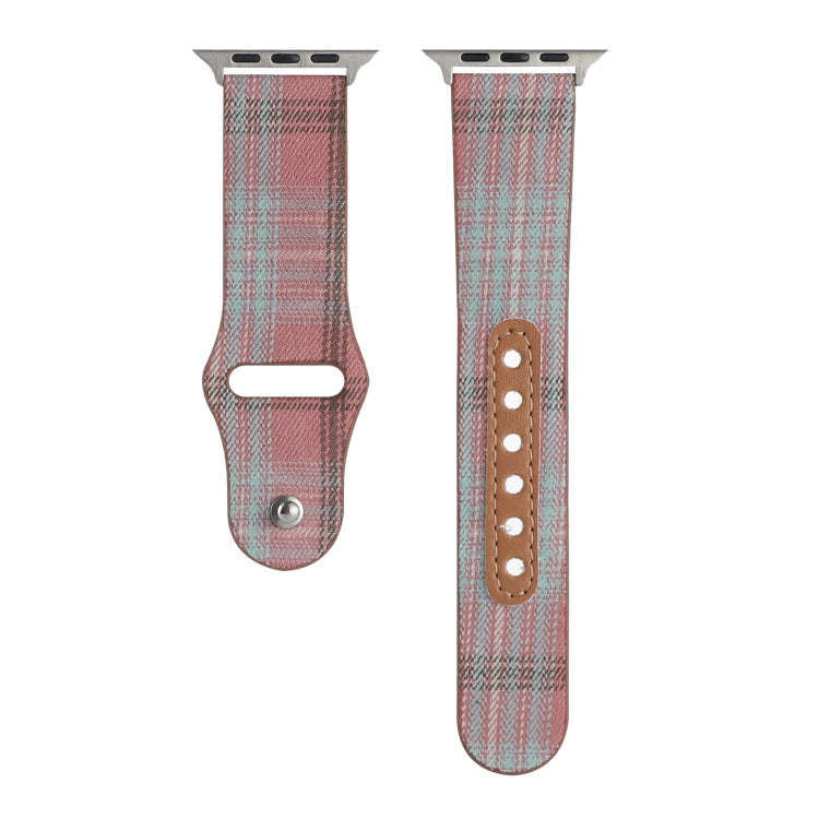Cloth Texture Sports Leather Watch Band For Apple Watch Series 9&8&7 41mm / SE 3&SE 2&6&SE&5&4 40...