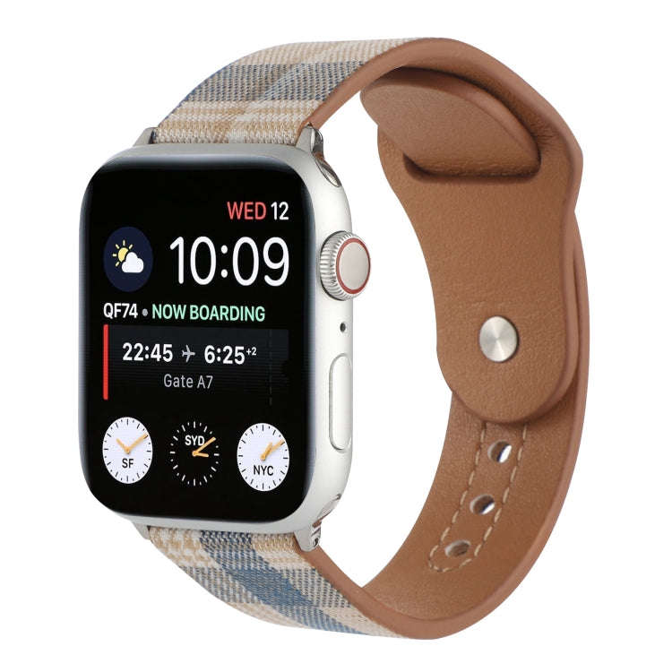 Cloth Texture Sports Leather Watch Band For Apple Watch Series 9&8&7 41mm / SE 3&SE 2&6&SE&5&4 40...