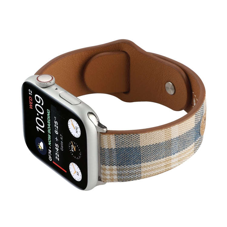 Cloth Texture Sports Leather Watch Band For Apple Watch Series 9&8&7 41mm / SE 3&SE 2&6&SE&5&4 40...