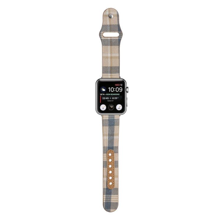 Cloth Texture Sports Leather Watch Band For Apple Watch Series 9&8&7 41mm / SE 3&SE 2&6&SE&5&4 40...