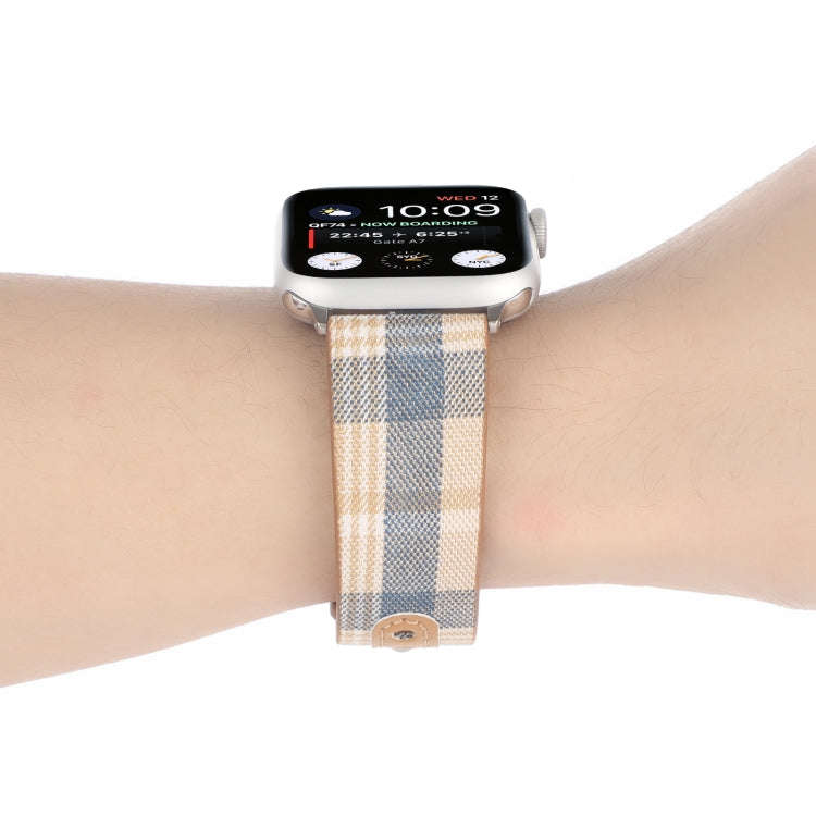 Cloth Texture Sports Leather Watch Band For Apple Watch Series 9&8&7 41mm / SE 3&SE 2&6&SE&5&4 40...