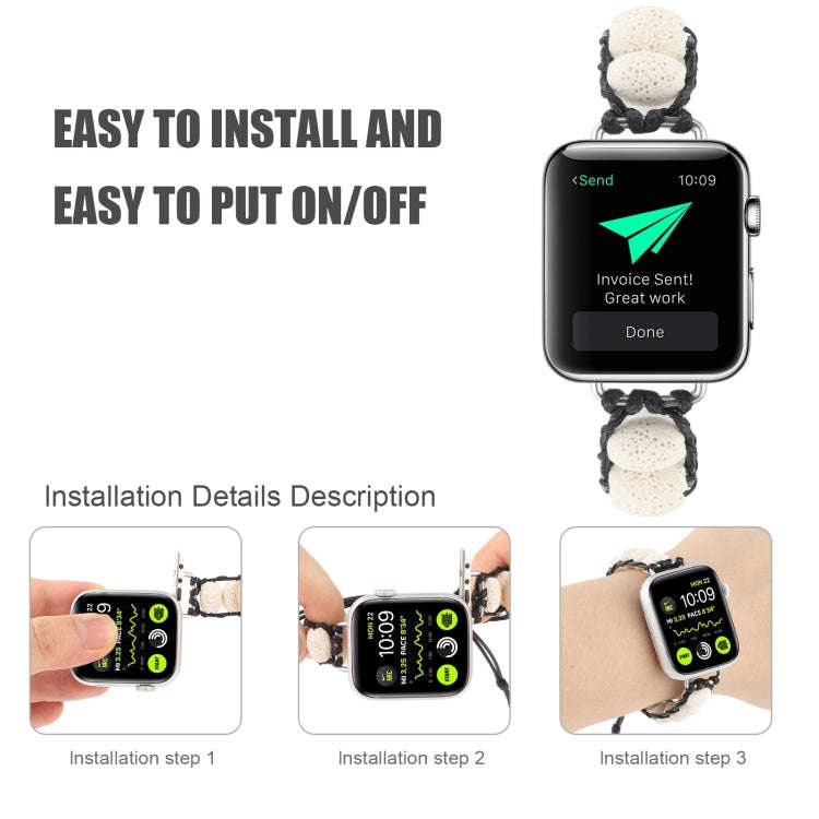 Volcanic Stone Watch Band For Apple Watch Series 9&8&7 41mm / SE 3&SE 2&6&SE&5&4 40mm / 3&2&1 38m...