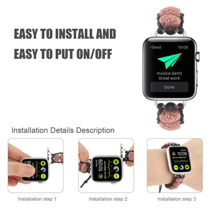 Volcanic Stone Watch Band For Apple Watch Series 9&8&7 41mm / SE 3&SE 2&6&SE&5&4 40mm / 3&2&1 38m...