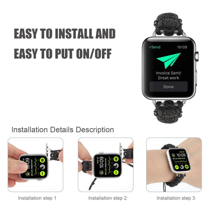 Volcanic Stone Watch Band For Apple Watch Series 9&8&7 41mm / SE 3&SE 2&6&SE&5&4 40mm / 3&2&1 38m...