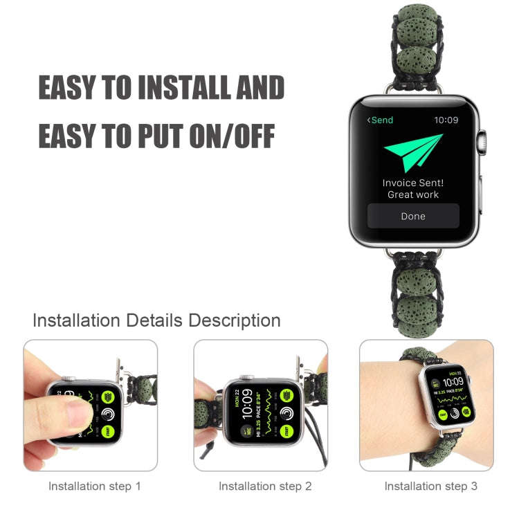 Volcanic Stone Watch Band For Apple Watch Series 9&8&7 41mm / SE 3&SE 2&6&SE&5&4 40mm / 3&2&1 38m...