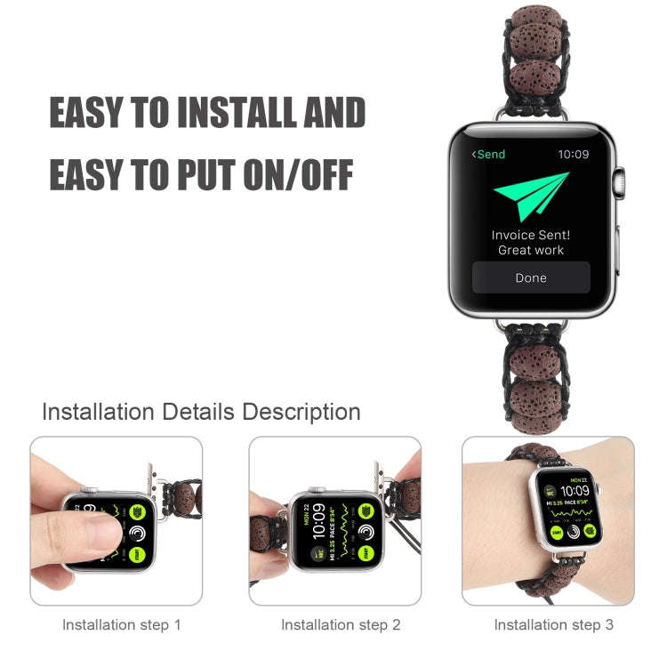 Volcanic Stone Watch Band For Apple Watch Series 9&8&7 41mm / SE 3&SE 2&6&SE&5&4 40mm / 3&2&1 38m...
