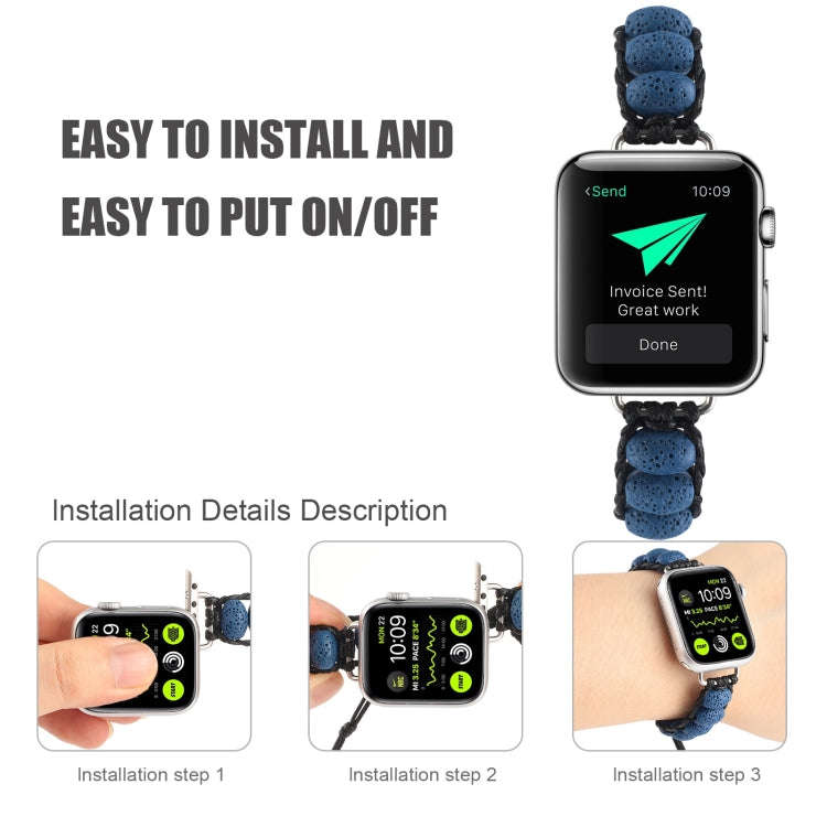 Volcanic Stone Watch Band For Apple Watch Series 9&8&7 41mm / SE 3&SE 2&6&SE&5&4 40mm / 3&2&1 38m...