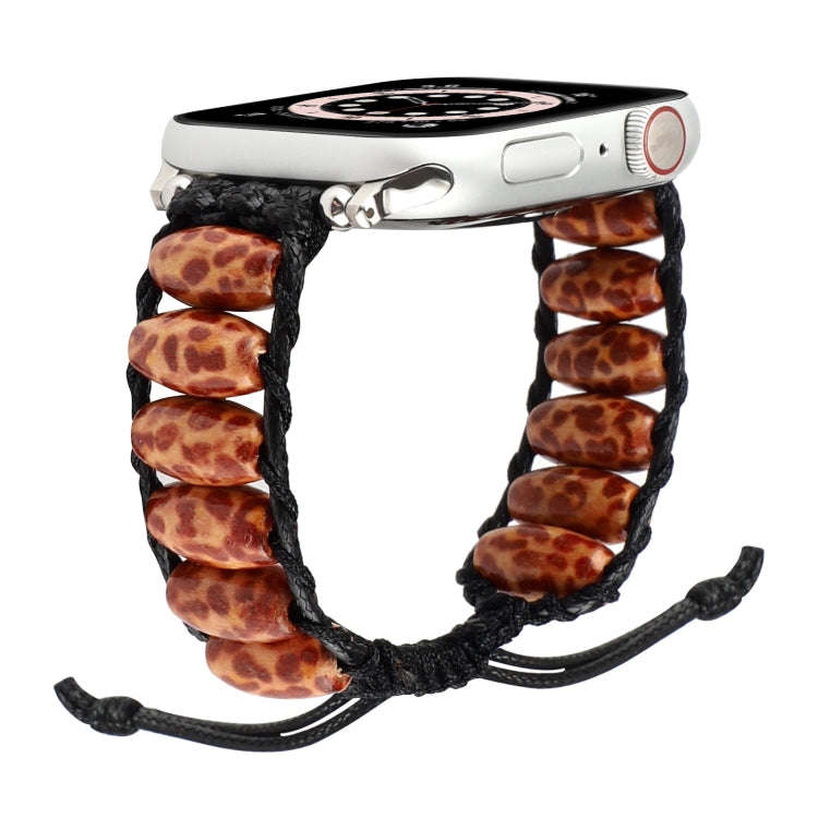 Wooden Bead Watch Band For Apple Watch Series 9&8&7 41mm / SE 3&SE 2&6&SE&5&4 40mm / 3&2&1 38mm(T...