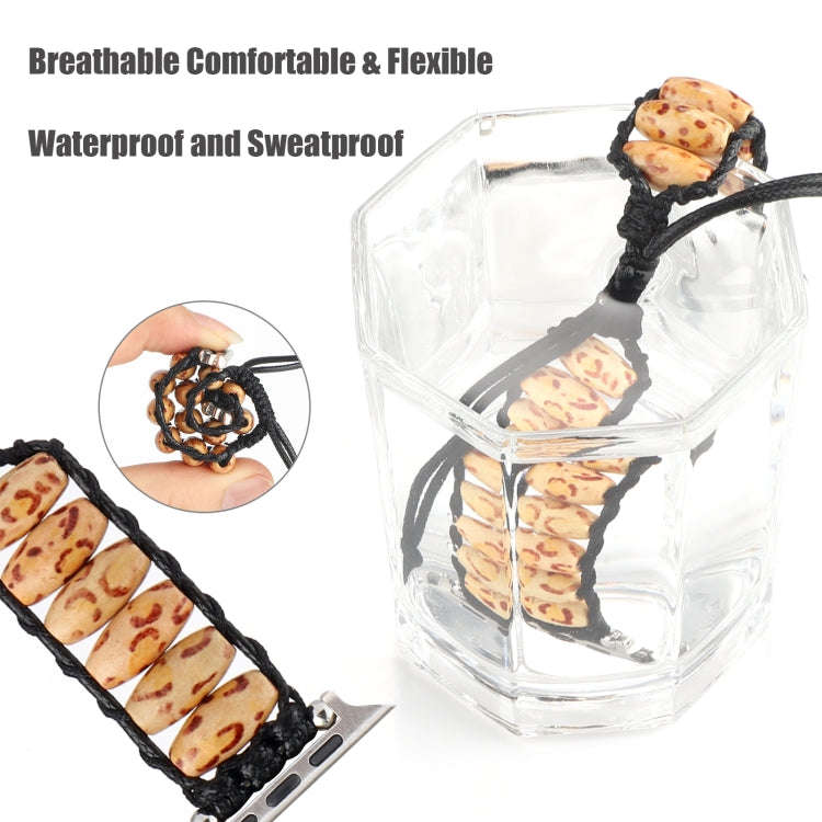 Wooden Bead Watch Band For Apple Watch Ultra 49mm&Watch Ultra 2 49mm / Series 9&8&7 45mm / SE 3&S...