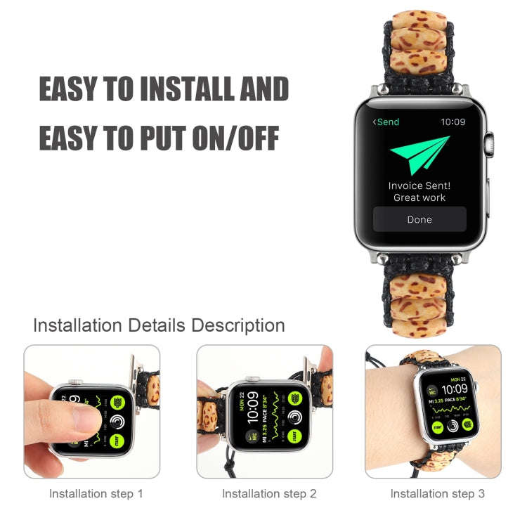 Wooden Bead Watch Band For Apple Watch Ultra 49mm&Watch Ultra 2 49mm / Series 9&8&7 45mm / SE 3&S...