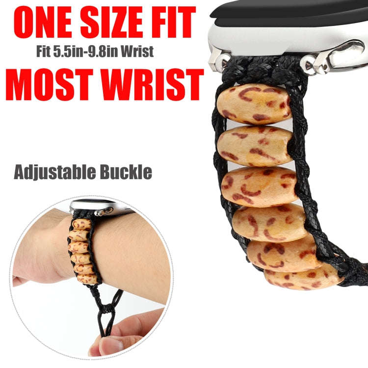 Wooden Bead Watch Band For Apple Watch Ultra 49mm&Watch Ultra 2 49mm / Series 9&8&7 45mm / SE 3&S...