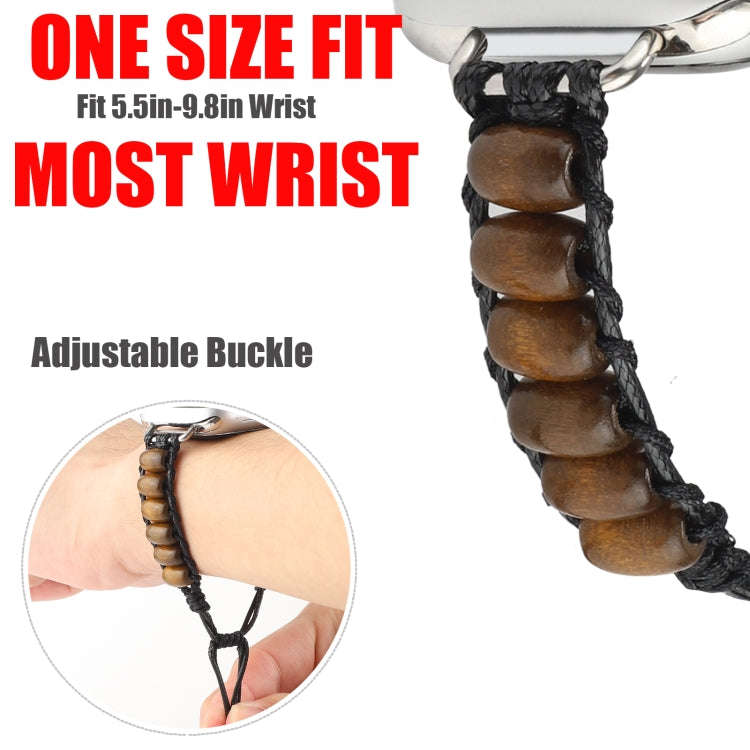 Wooden Bead Watch Band For Apple Watch Ultra 49mm&Watch Ultra 2 49mm / Series 9&8&7 45mm / SE 3&S...